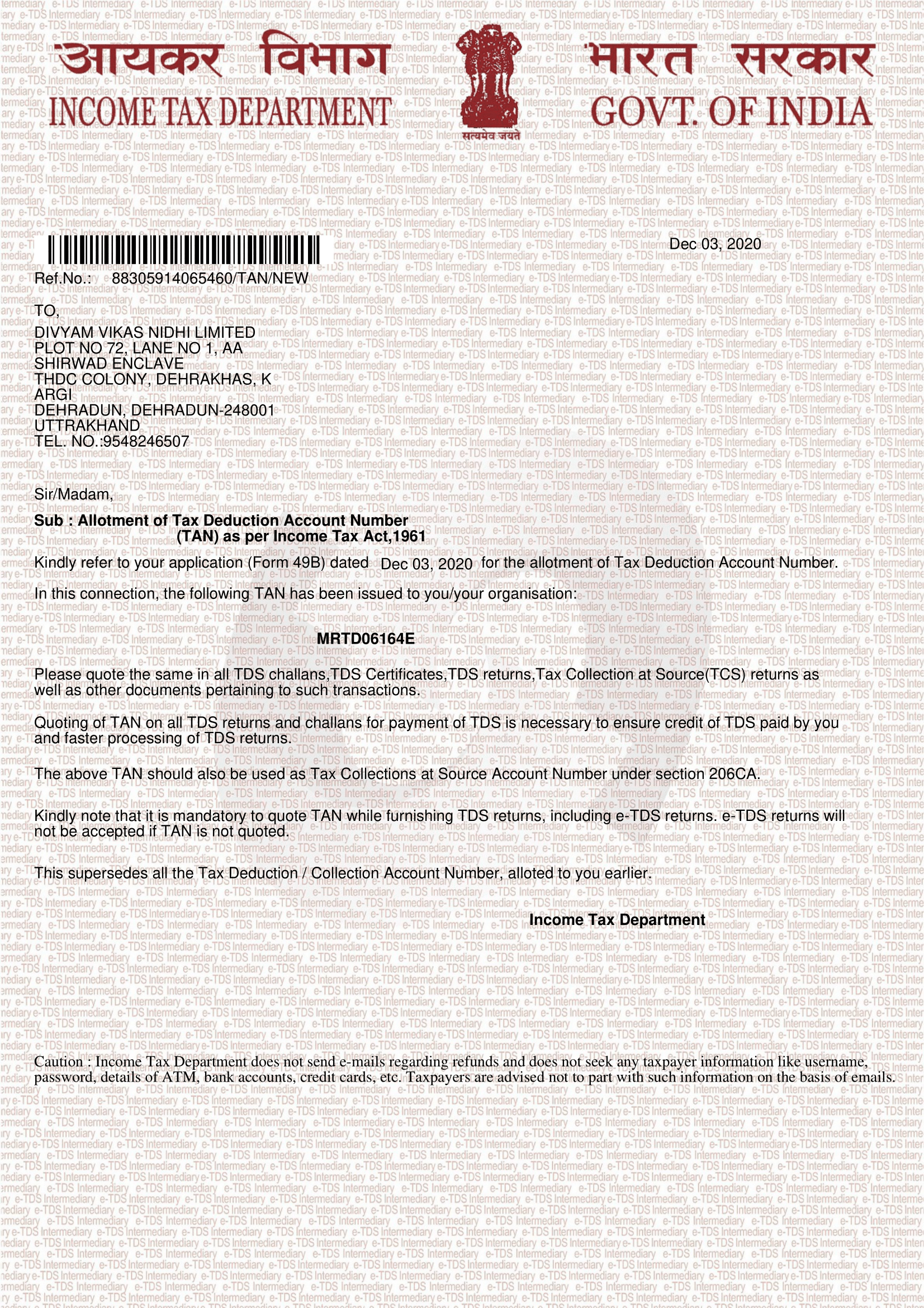 Certificate of Incorporation